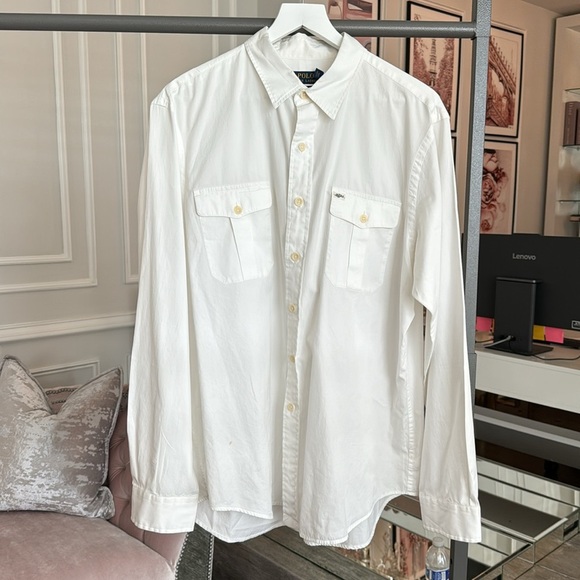 POLO RALPH LAUREN MEN WHITE SHIRT BEACH TWILL SIZE XL - Picture 5 of 17
